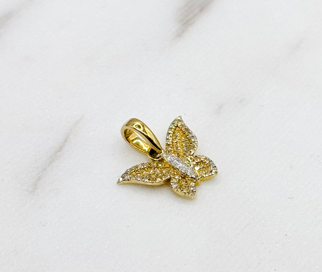 10K GOLD DIAMOND BUTTERFLY PENDANT