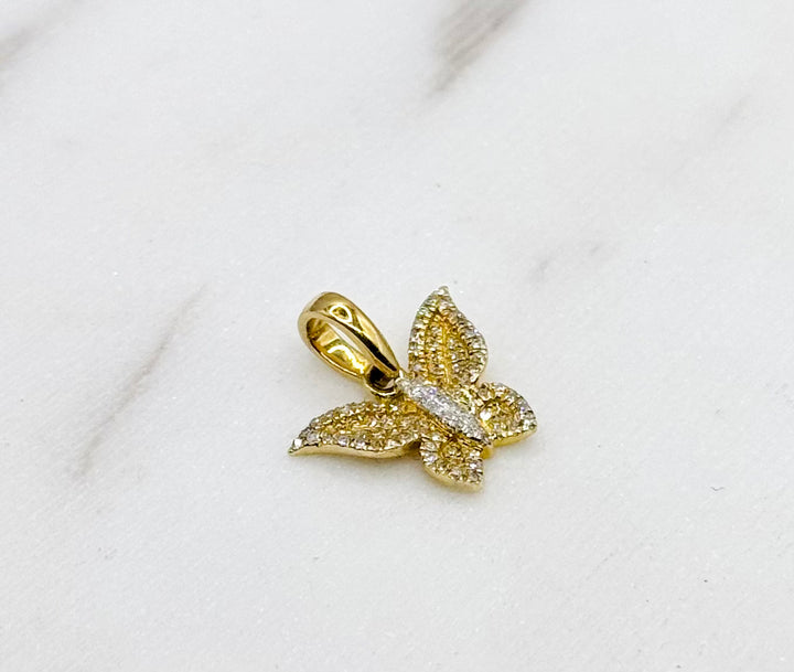 10K GOLD DIAMOND BUTTERFLY PENDANT