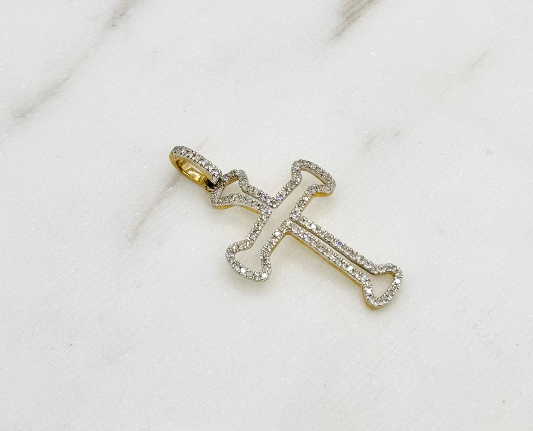 10K GOLD DIAMOND CROSS PENDANT