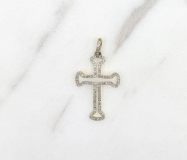 10K GOLD DIAMOND CROSS PENDANT