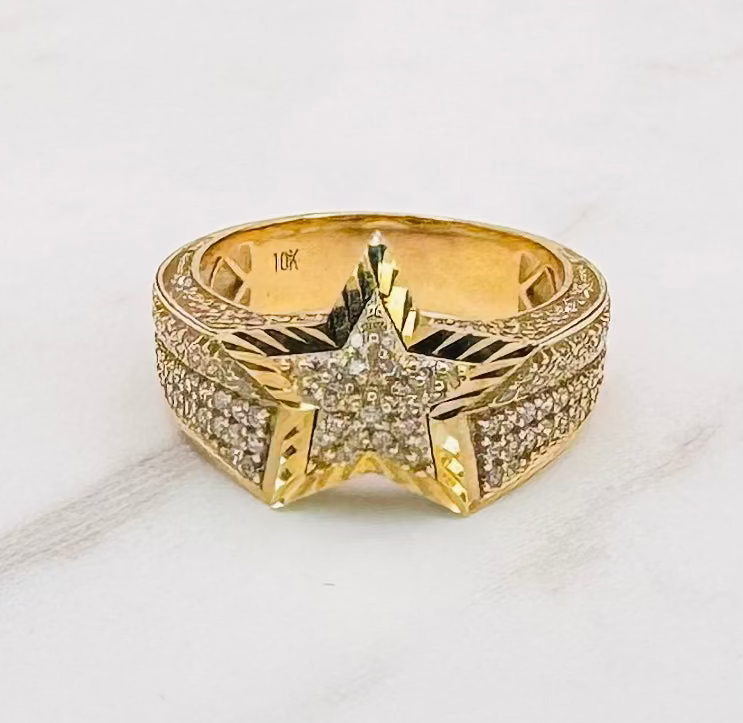 10K GOLD CZ STAR RING