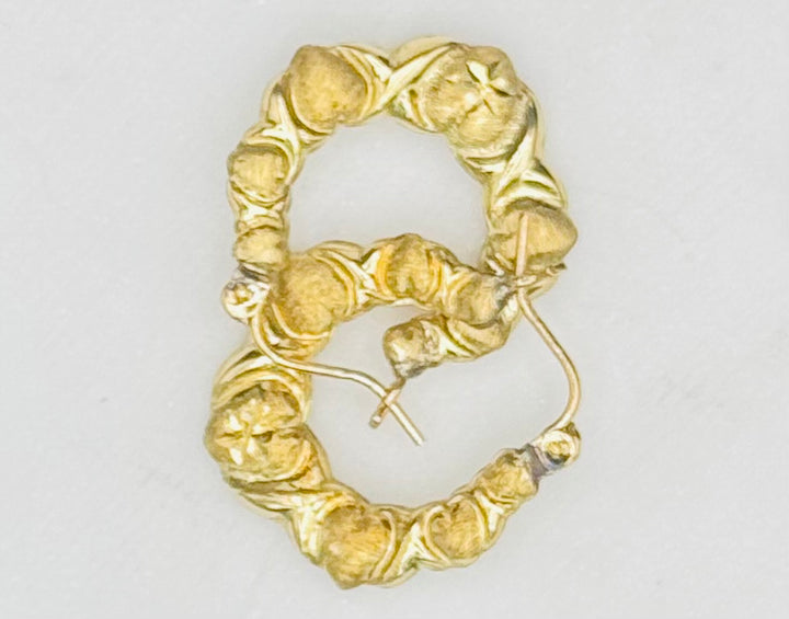10K GOLD XOXO SHRIMP EARRINGS 1.87 GRAMS
