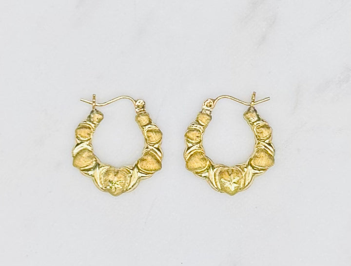 10K GOLD XOXO SHRIMP EARRINGS 1.87 GRAMS