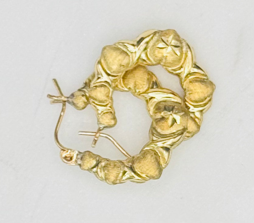 10K GOLD XOXO SHRIMP EARRINGS 1.87 GRAMS