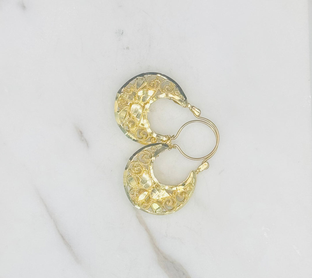10K Y/G BASKET EARRINGS