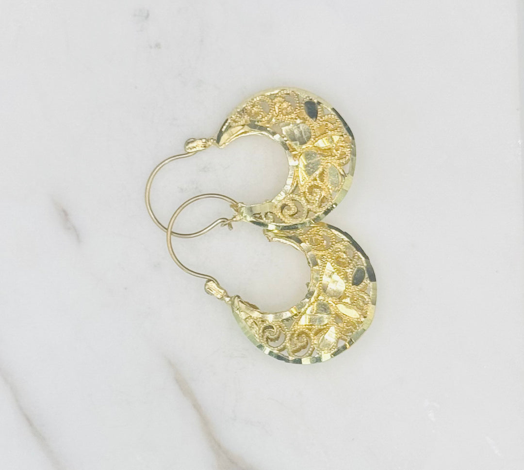 10K Y/G BASKET EARRINGS
