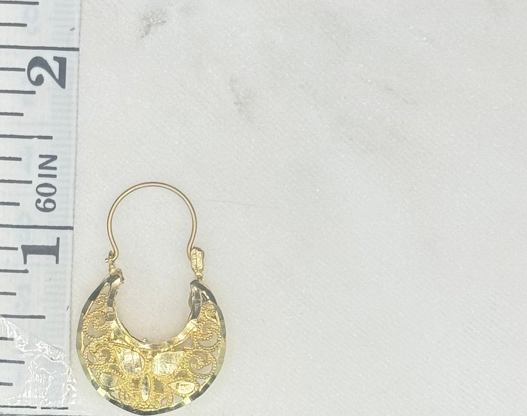 10K Y/G BASKET EARRINGS