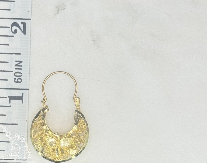 10K Y/G BASKET EARRINGS