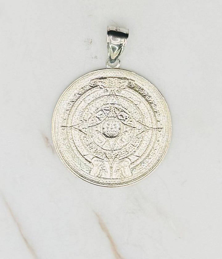 925 SILVER AZTEC CALENDAR PENDANT