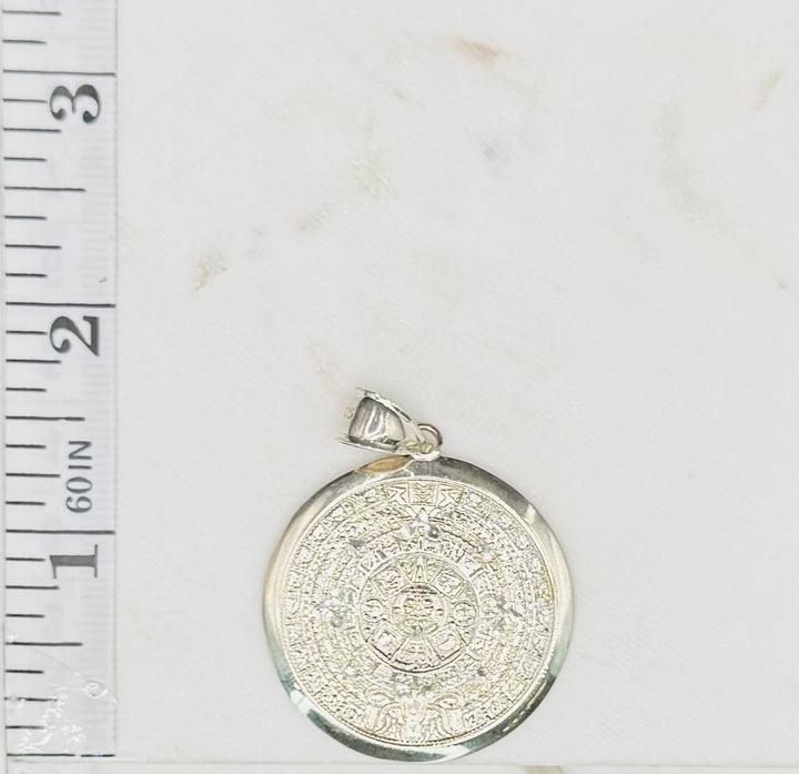 925 SILVER AZTEC CALENDAR PENDANT