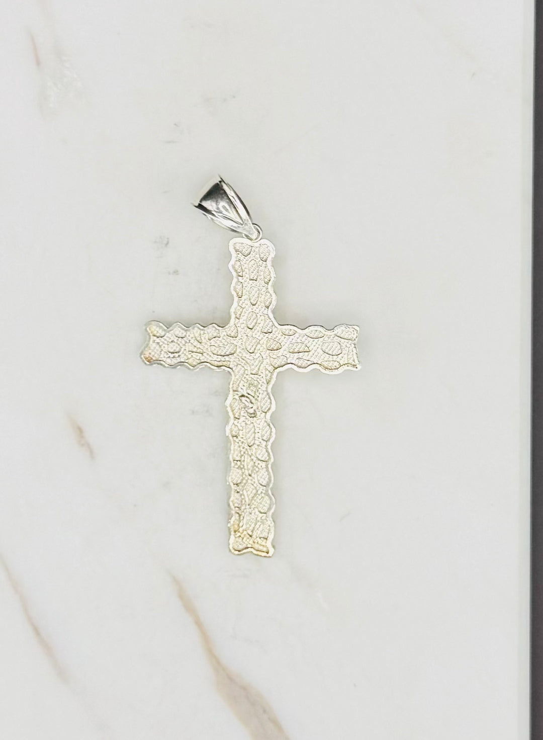 925 SILVER NUGGET CROSS WITH JESUS PENDANT