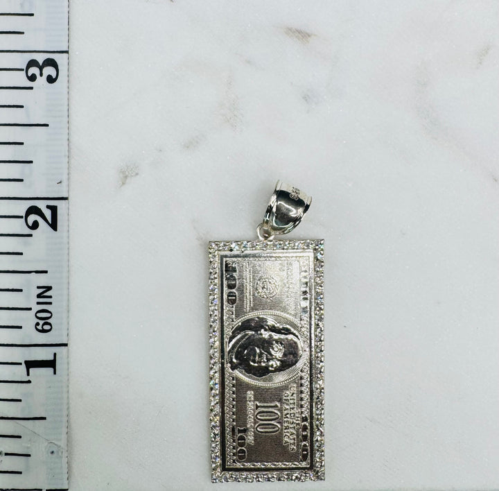 925 SILVER 100 DOLLAR BILL PENDENT