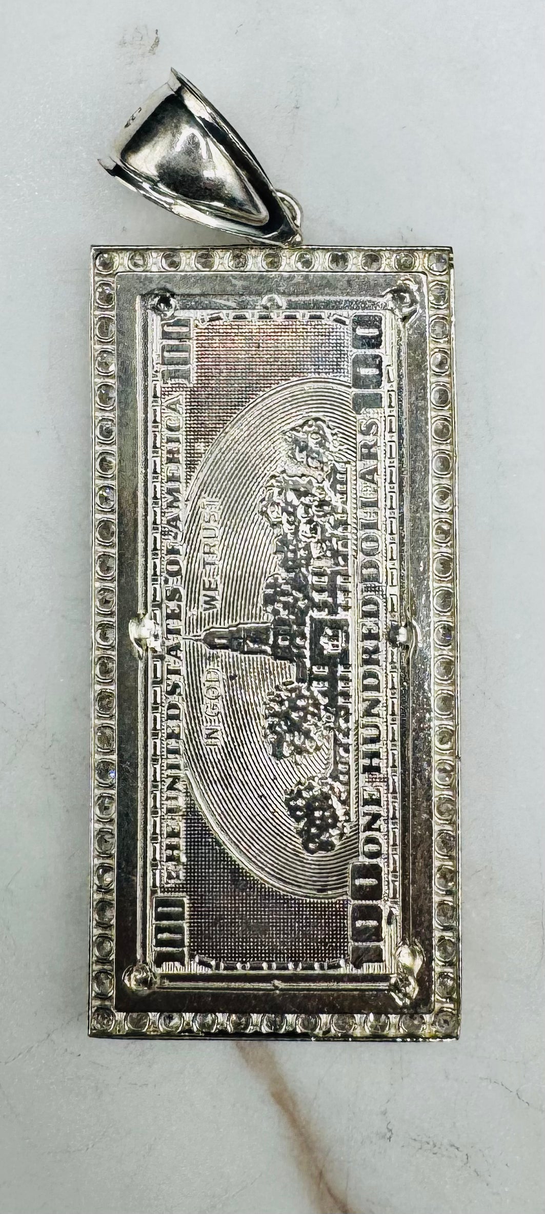 925 SILVER 100 DOLLAR BILL PENDENT