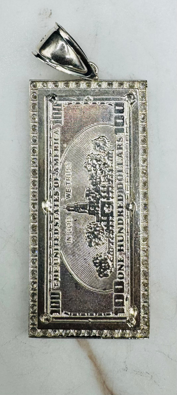 925 SILVER 100 DOLLAR BILL PENDENT
