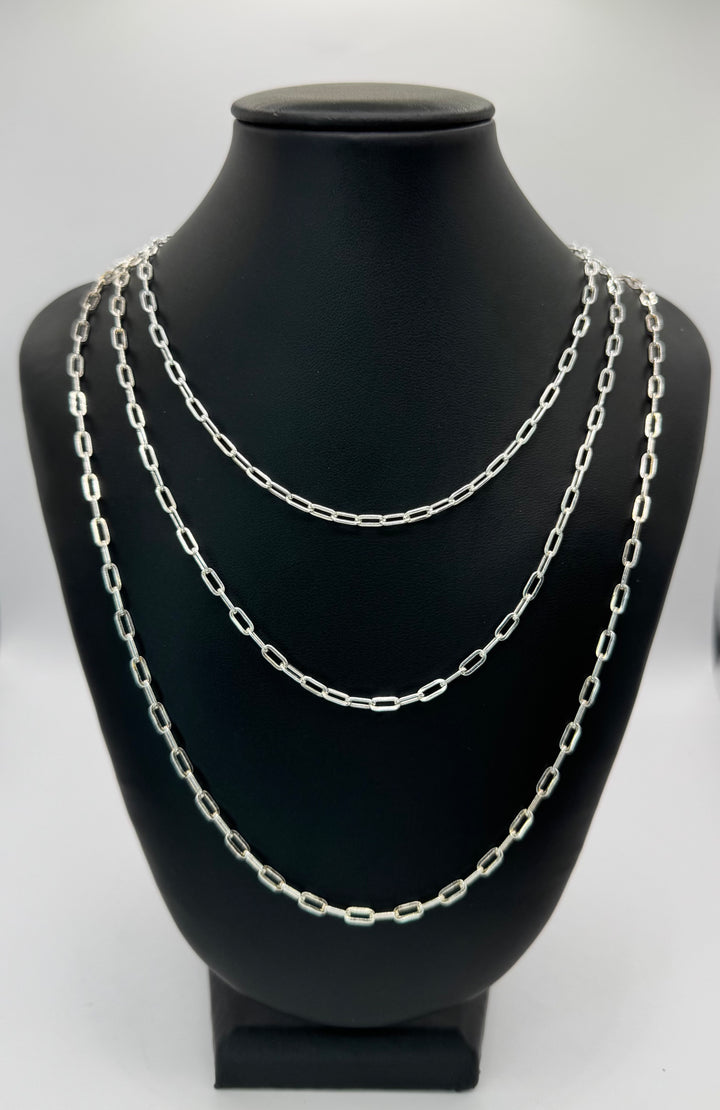 925 STERLING SILVER PAPER CLIP CHAIN