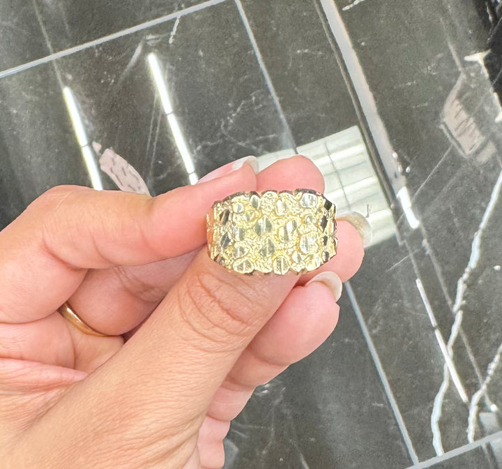 10K Y/G NUGGET RING
