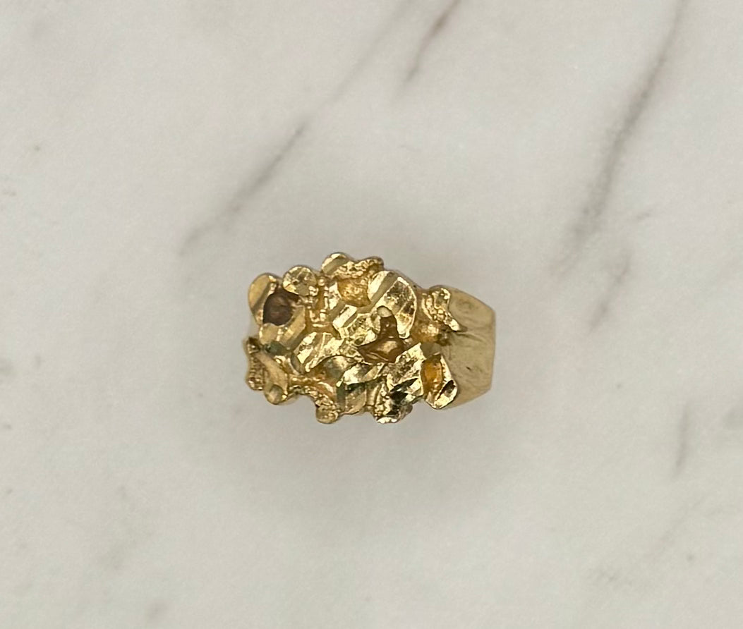 10K NUGGET RING