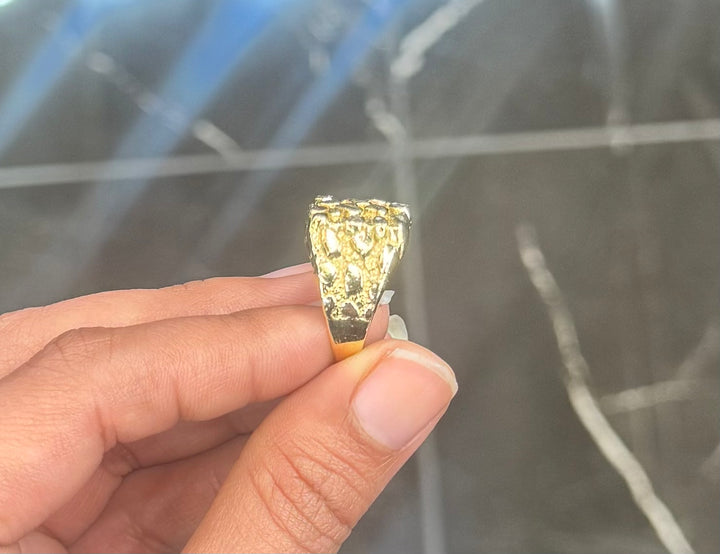 10K SQUARE NUGGET RING