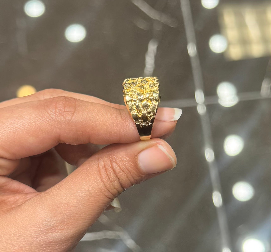 10K SQUARE NUGGET RING