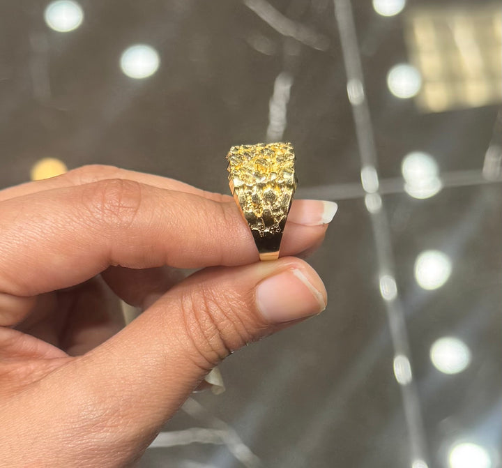 10K SQUARE NUGGET RING