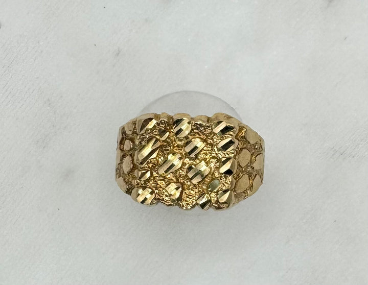 10K SQUARE NUGGET RING