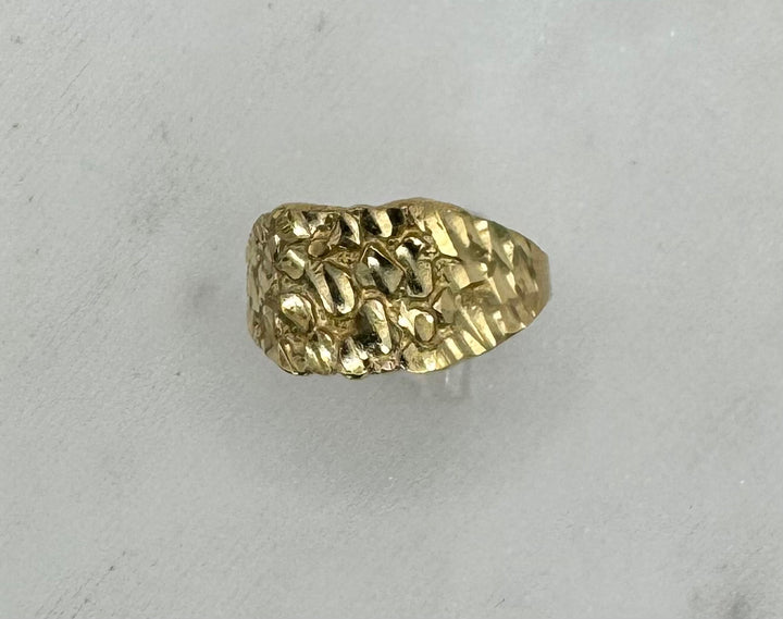 10K SQUARE NUGGET RING