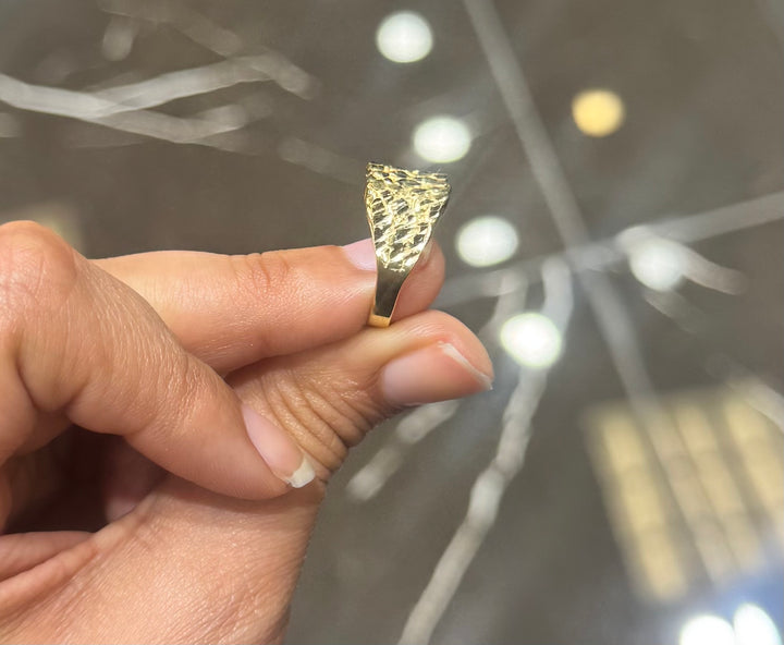 10K SQUARE NUGGET RING