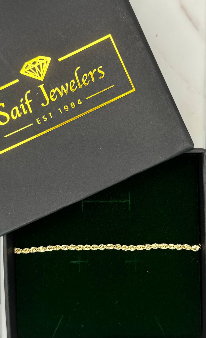 10K HOLLOW ROPE BRACELET