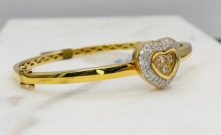 18K Y/G CHOPARD HAPPY DIAMOND BRACELET 1.00CT