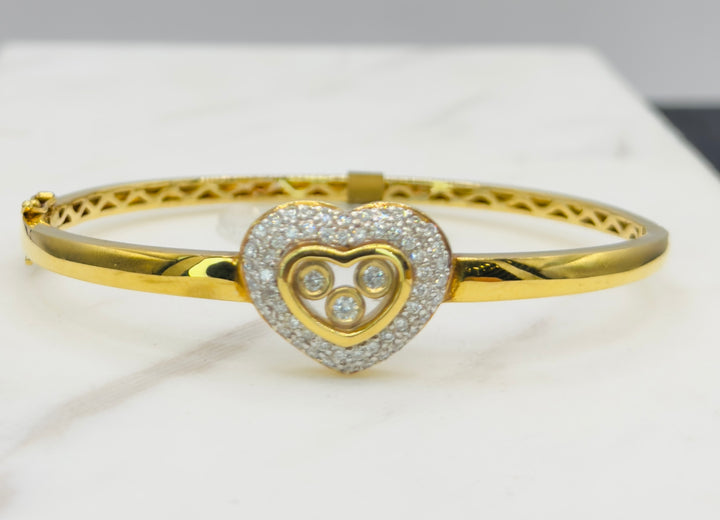 18K Y/G CHOPARD HAPPY DIAMOND BRACELET 1.00CT