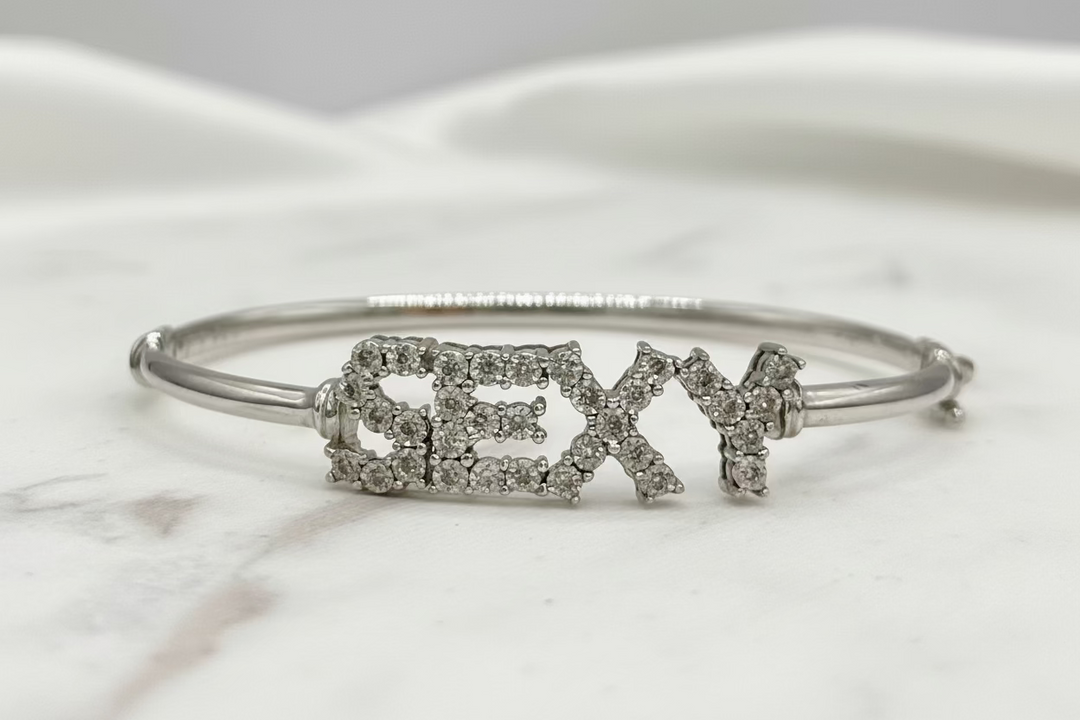 10K WHITE GOLD WITH 1.50 CT DIAMOND SEXY BRACELET