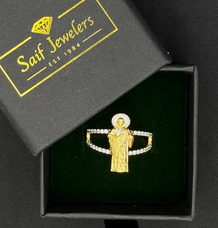 10K SAINT JUDE WITH CZ RING