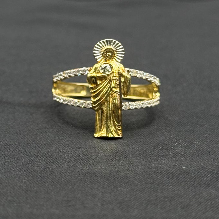 10K SAINT JUDE WITH CZ RING