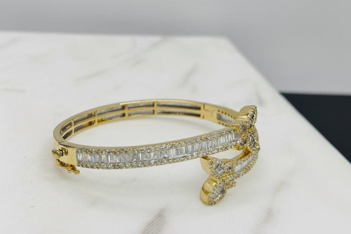 10K YELLOW GOLD BUTTERFLY DESIGN 2.50CT DIAMOND BRACELET