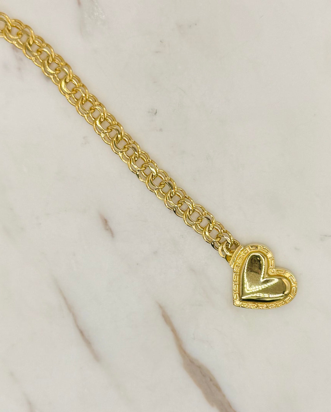 10K Y/G heart chino bracelet