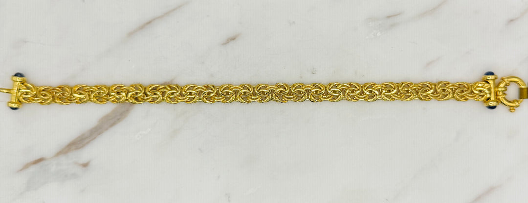 14K Y/G BYZANTINE BRACELET