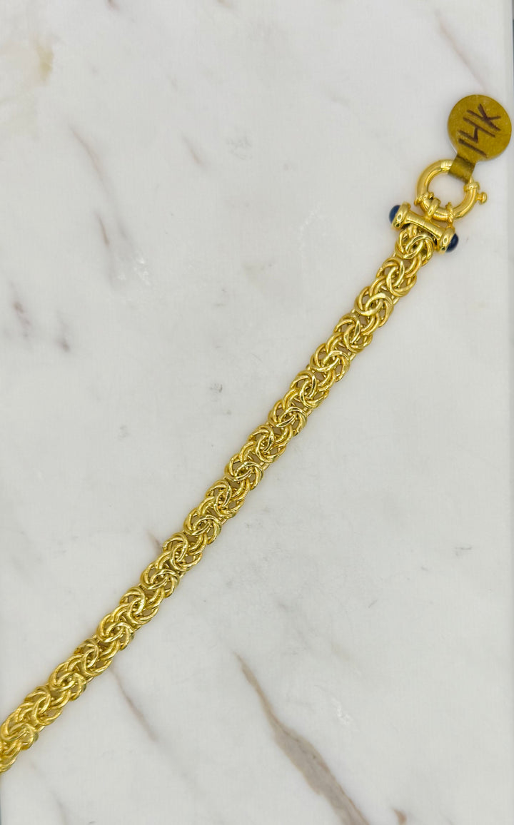 14K Y/G BYZANTINE BRACELET