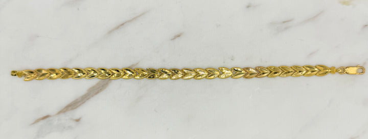 10K FANCY LEAF PETAL BRACELET