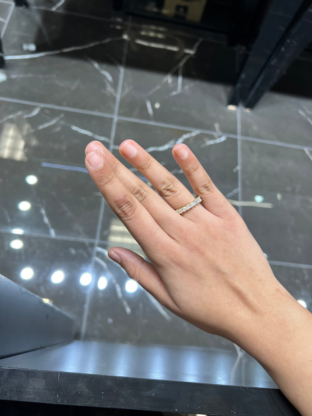 14K YELLOW GOLD DIAMOND-PRINCESS CUT ETERNITY RING