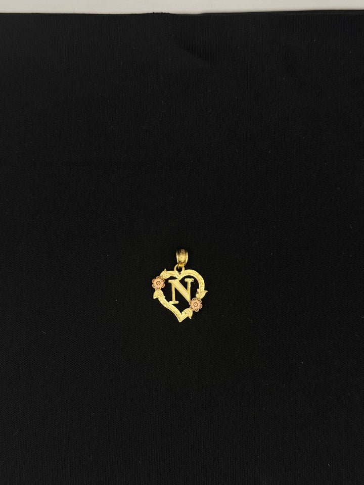 10K GOLD N INITIAL PENDANT