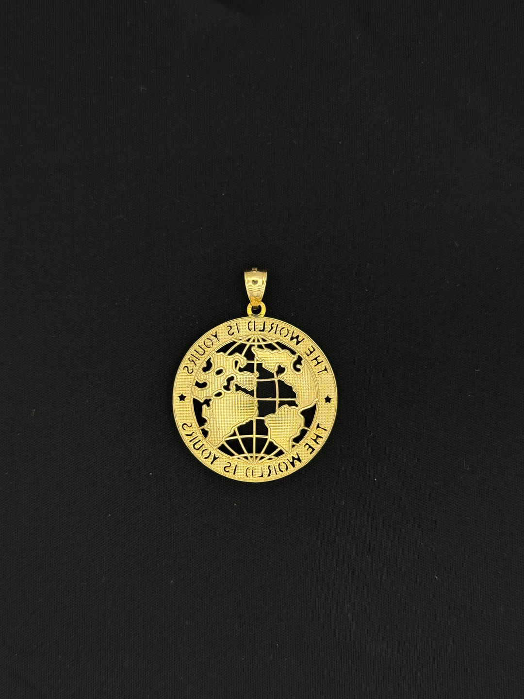 10K GOLD WORLD IS YOURS PENDANT