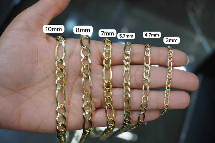 GOLD SOLID FIGARO CHAIN 10K / 14K