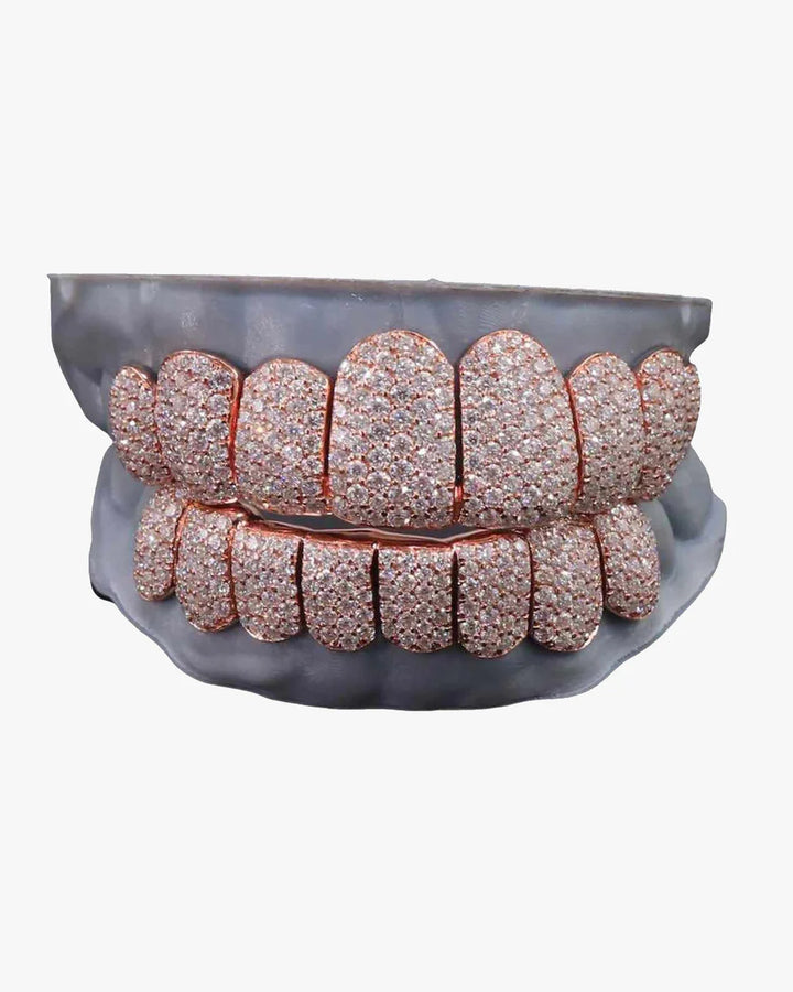 SALE SALE 925 SILVER MOISSANITE  GRILLZ DIPPED IN ROSE GOLD