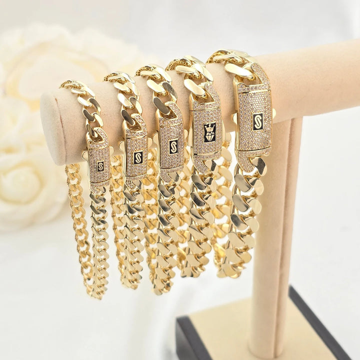 SEMI SOLID MONACO YELLOW GOLD BRACELETS 10K / 14K