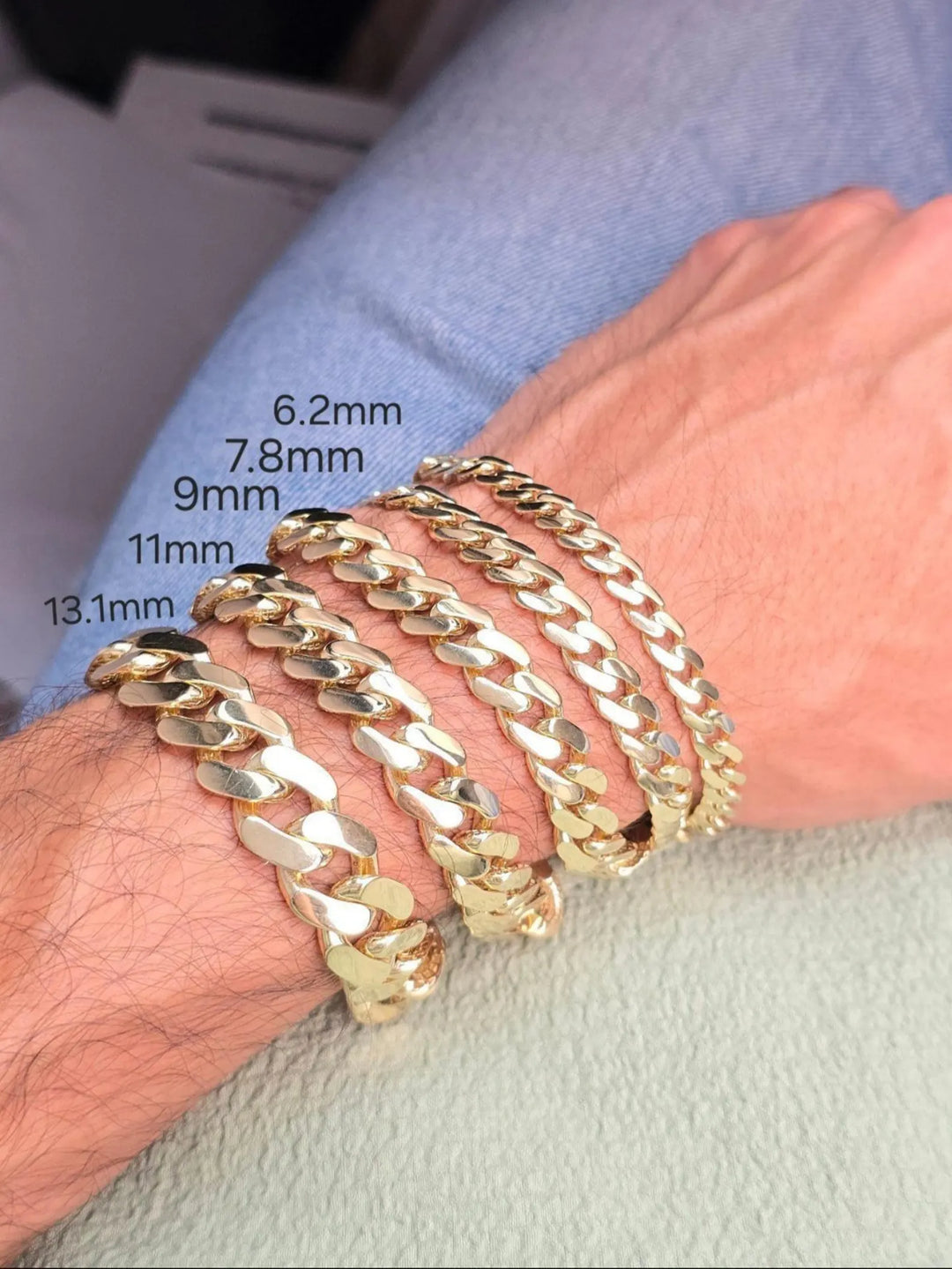 SEMI SOLID MONACO YELLOW GOLD BRACELETS 10K / 14K