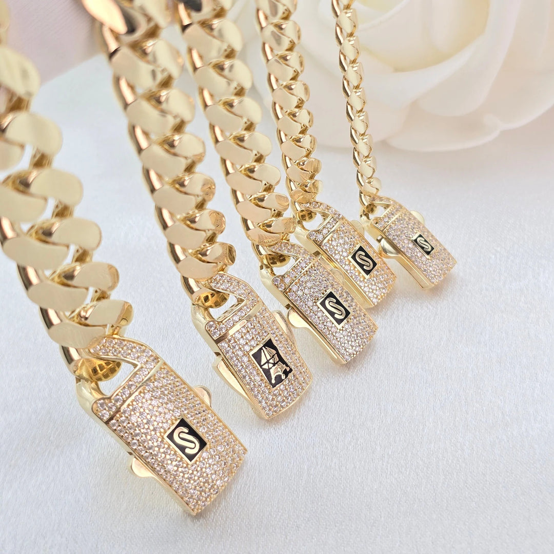 SEMI SOLID MONACO YELLOW GOLD BRACELETS 10K / 14K