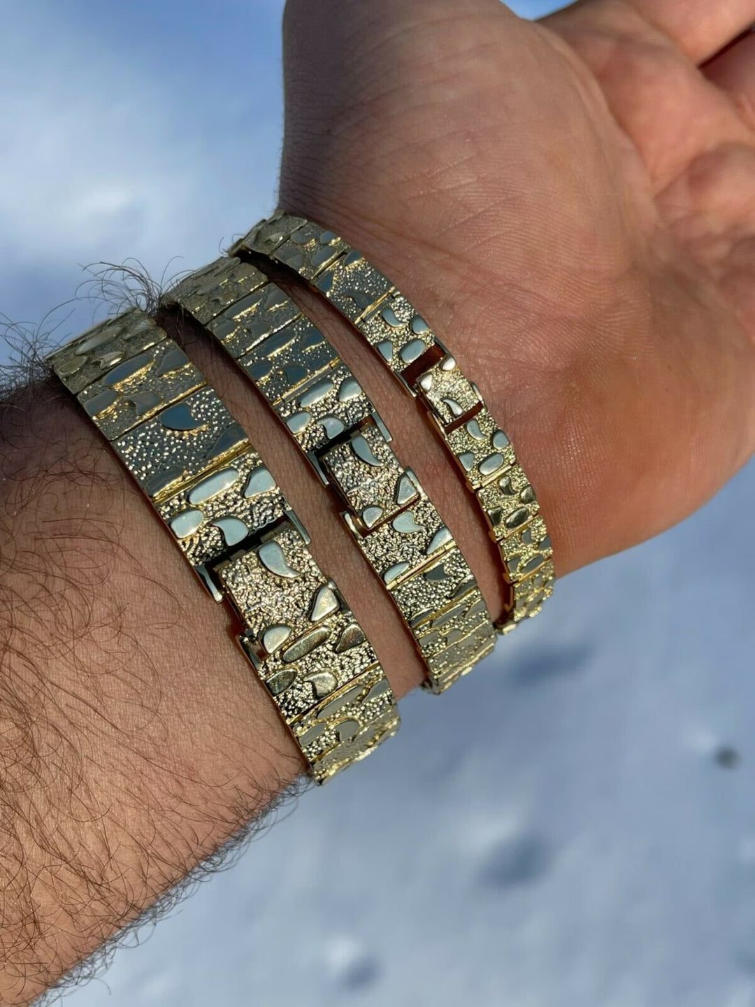 NUGGET BRACELETS 10K / 14K YELLOW GOLD