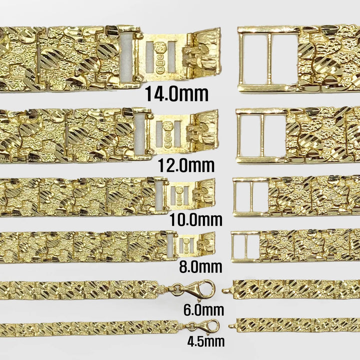 NUGGET BRACELETS 10K / 14K YELLOW GOLD