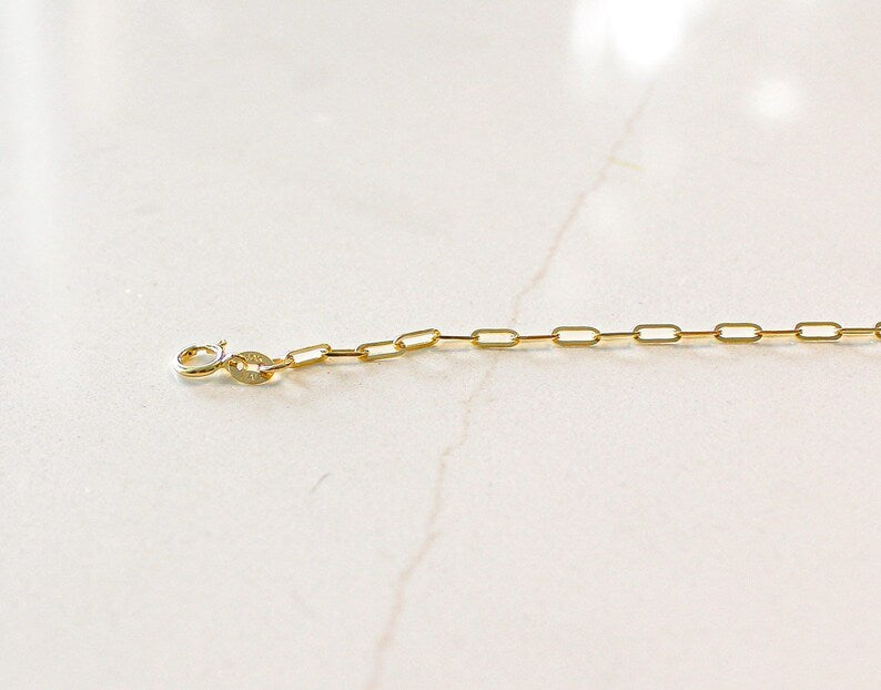 SEMI SOLID PAPER CLIP BRACELETS 10K / 14K YELLOW GOLD