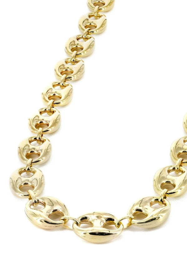 GOLD SEMI SOLID PUFF CHAINS 10K / 14K GOLD